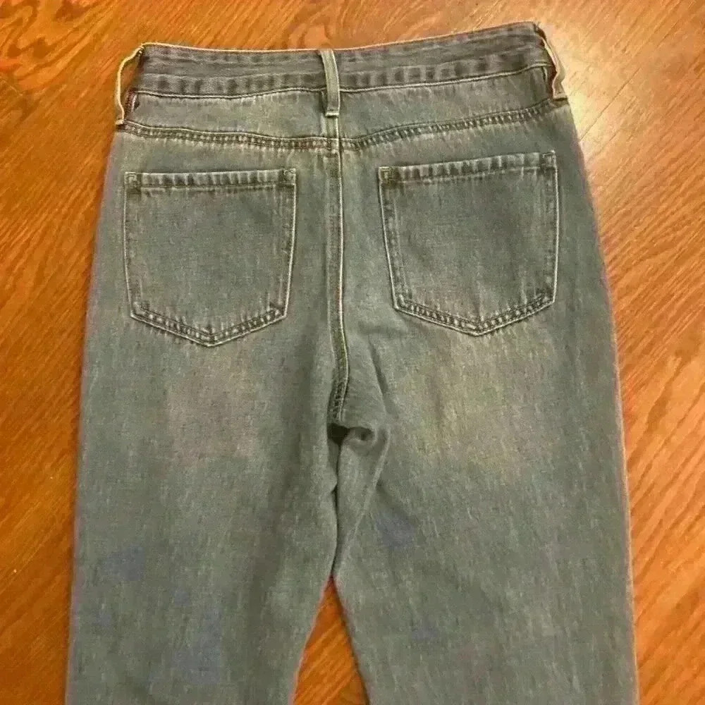 Empyre Eileen Checkered Striped Medium Wash Mom Jeans Size 0 Zumiez Distressed - Picture 13 of 15